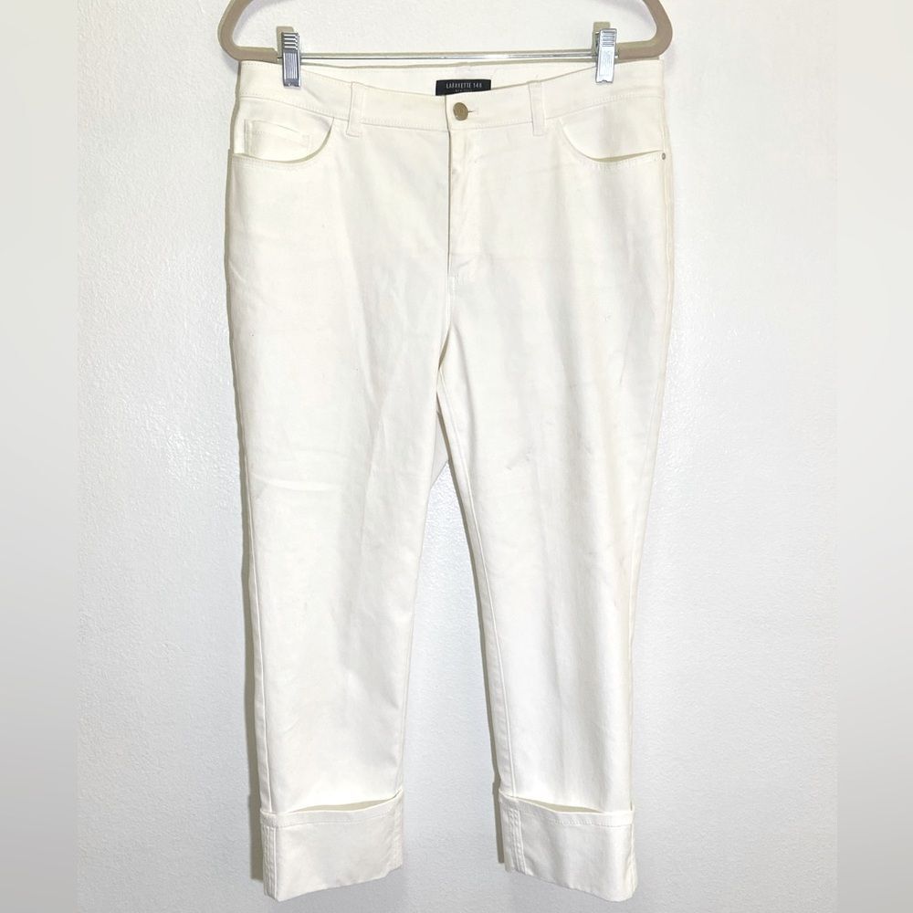 Lafayette 148 - White Lightweight Denim Jeans Rolled Cuff - size 12 (31)